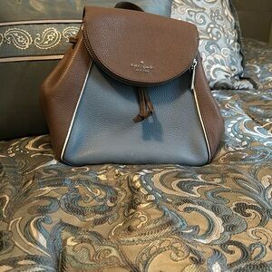 Kate Spade Brown and Gray Leather Backpack